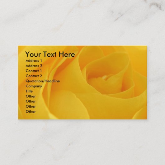 Gele Rose Visitekaartje (Voorkant)