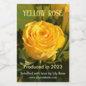Gele Rose Voedselcontainer Etiket (Enkel label)