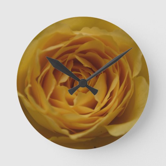 Gele Rose Wall Clock Ronde Klok (Voorkant)