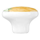 Gele Rose Waterverf Land Rustiek Bloemen Chic Keramische Knop (Zijkant)