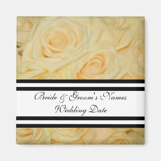 Gele Rose Wedding Favor Magnet Sjabloon