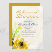 Gele Rose Wedding Rehearsal Dinner Kaart (Voorkant / Achterkant)