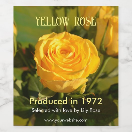 Gele Rose Wijn Etiket (Enkel label)
