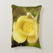 Gele Rosebud Accent Cushion Kussen (Achterkant (Verticaal))