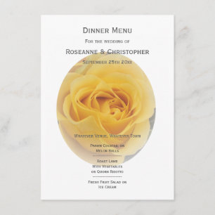Gele Rosebud bruiloft Menu
