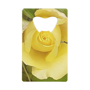 Gele Rosebud flesopener Creditkaart Flessenopener