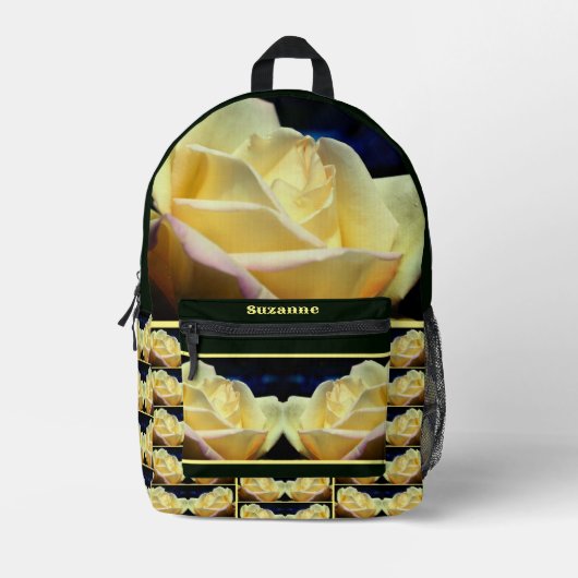 Gele Rosebud Flower, gepersonaliseerd Bedrukte Rugzak (Voorkant)