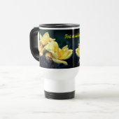 Gele Rosebud Flower, gepersonaliseerd Reisbeker (Voorkant links)