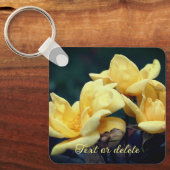 Gele Rosebud Flower, gepersonaliseerd Sleutelhanger (Voorkant)