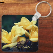 Gele Rosebud Flower, gepersonaliseerd Sleutelhanger (Achterkant)