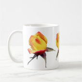 Gele Rosebud Flowers gepersonaliseerd Koffiemok (Links)