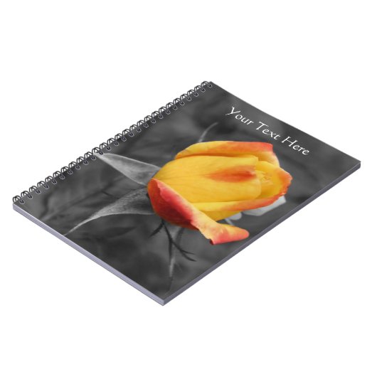 Gele rosebud gedeeltelijke kleurstof notitieboek (Linkerzijde)