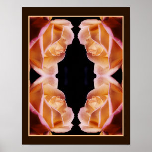 Gele Rosebud getinte bloem Abstract Poster