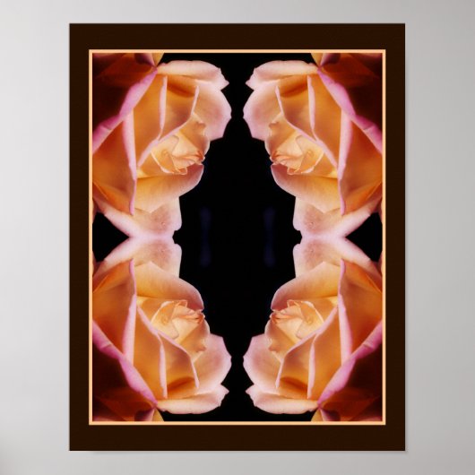 Gele Rosebud getinte bloem Abstract Poster (Voorkant)