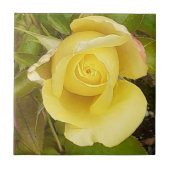 Gele Rosebud-keramische Tegel Tegeltje (Voorkant)