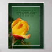 Gele Rosebud Life Attitude Quote Inspirerend Poster