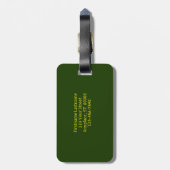 Gele rosebud met rode hoogtepunten, speciaal aange bagagelabel (Achterkant verticaal)