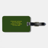 Gele rosebud met rode hoogtepunten, speciaal aange bagagelabel (Achterkant horizontaal)