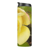 Gele Rosebud Thermal Tumbler Thermosbeker (Geroteerd rechts)