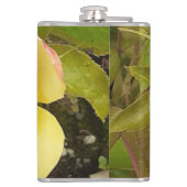 Gele Rosebud Vinyl Wrapped Flask Heupfles (Achterkant)