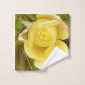 Gele rosebuds bad handdoek (Wasdoekje)