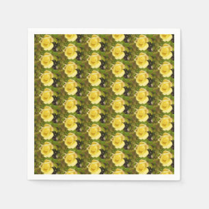 Gele rosebuds Papier Napkins Servet