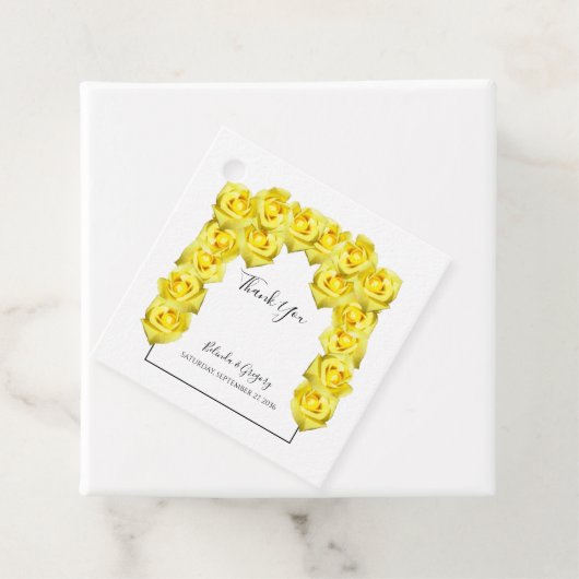 Gele roses Wedding Gift Bedankjes Labels (In situ)