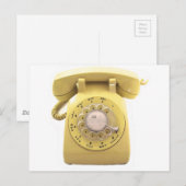 Gele Rotary Phone Briefkaart (Voorkant / Achterkant)