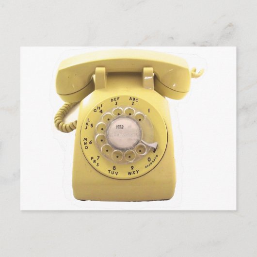 Gele Rotary Phone Briefkaart (Voorkant)