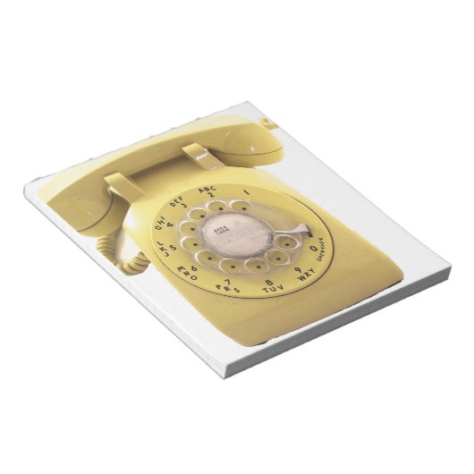 Gele Rotary Phone Notitieblok (Schuin)
