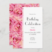 Gele Roze Aquarel Rozen Abstract Patroon Kaart (Voorkant / Achterkant)