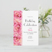 Gele Roze Aquarel Rozen Abstract Patroon Kaart (Staand voorkant)