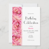 Gele Roze Aquarel Rozen Abstract Patroon Kaart (Voorkant)