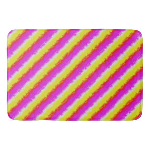 Gele roze Artdeco regenboogstrips Badmat