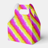 Gele roze Artdeco regenboogstrips Bedankdoosjes (Achterkant)