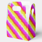 Gele roze Artdeco regenboogstrips Bedankdoosjes (Geopend)