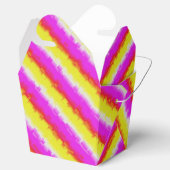 Gele roze Artdeco regenboogstrips Bedankdoosjes (Geopend)