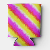 Gele roze Artdeco regenboogstrips Blikjeskoeler (Voorkant)