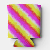 Gele roze Artdeco regenboogstrips Blikjeskoeler (Achterkant)