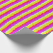 Gele roze Artdeco regenboogstrips Cadeaupapier (Hoek)