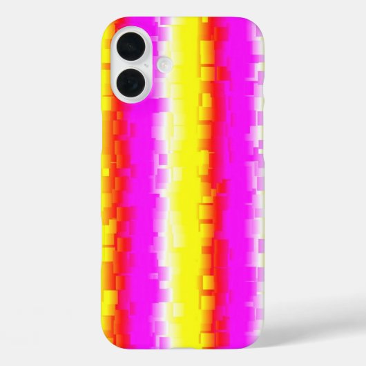 Gele roze Artdeco regenboogstrips Case-Mate iPhone Case (Achterkant)