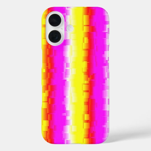Gele roze Artdeco regenboogstrips Case-Mate iPhone Case (Achterkant)