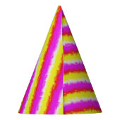 Gele roze Artdeco regenboogstrips Feesthoedjes (Achterkant)