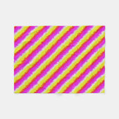 Gele roze Artdeco regenboogstrips Fleece Deken (Voorkant (Horizontaal))