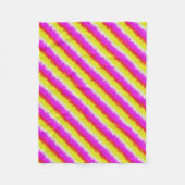 Gele roze Artdeco regenboogstrips Fleece Deken (Voorkant)