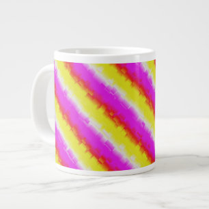 Gele roze Artdeco regenboogstrips Grote Koffiekop