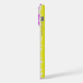 Gele roze Artdeco regenboogstrips iPhone Hoesje (Linkerkant)