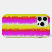 Gele roze Artdeco regenboogstrips iPhone Hoesje (Achterkant horizontaal)