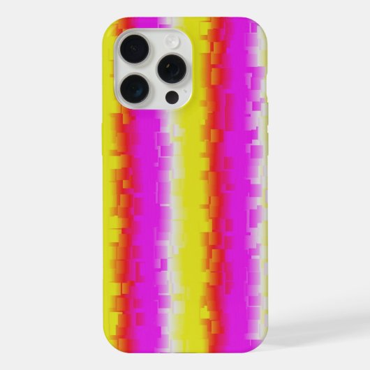 Gele roze Artdeco regenboogstrips iPhone Hoesje (Achterkant)