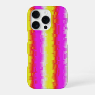 Gele roze Artdeco regenboogstrips iPhone 16 Pro Hoesje